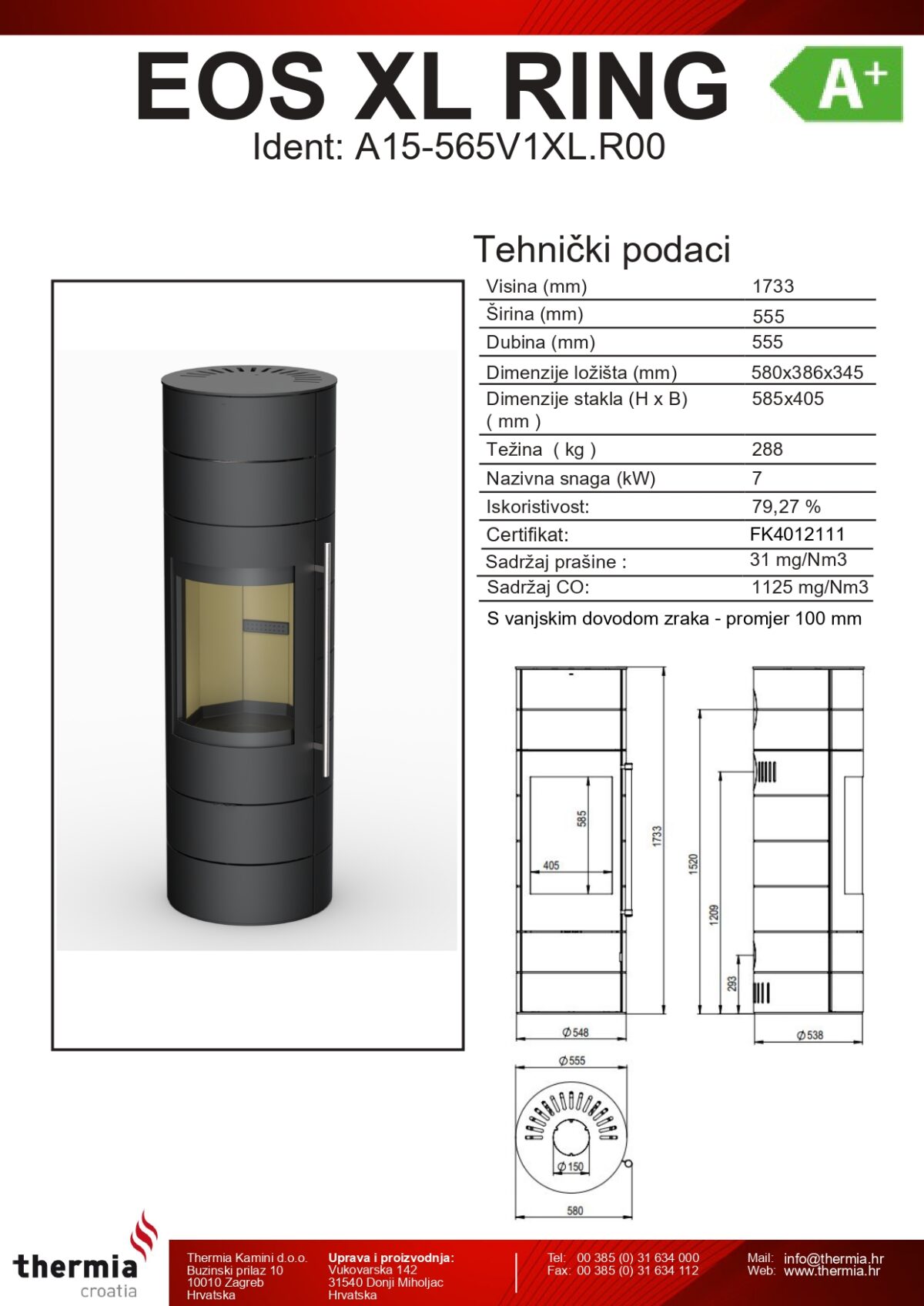 Thermia Eos 210 XL Ring – Crni, bez kamena - Slika 7