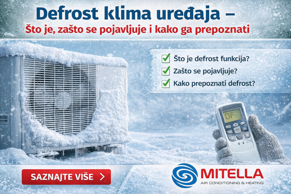 defrost klima uređaja na vanjskoj jedinici