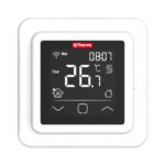 QTherm e-pod WiFi termostat za električno podno grijanje – crni model s LED zaslonom i tjednim programatorom.