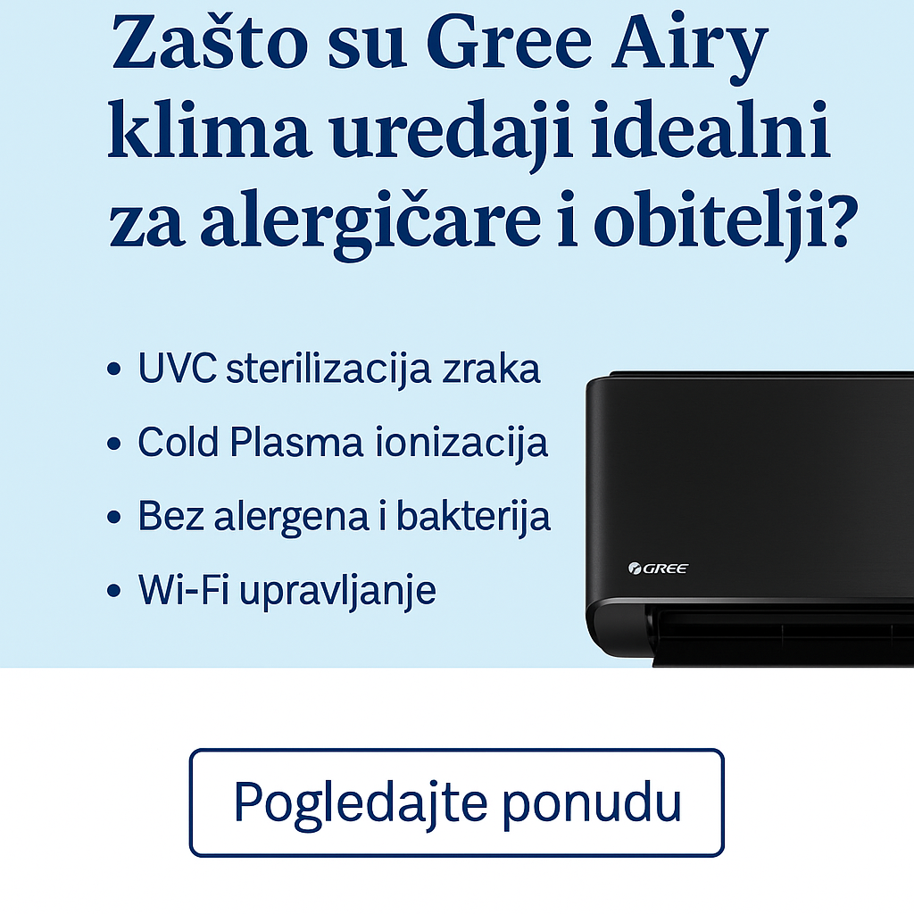 “UVC tehnologija Gree Airy za čist zrak i zdravlje alergičara”