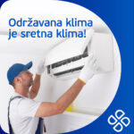 Tehničar pažljivo instalira vanjsku jedinicu klima uređaja s R32 plinom, naglašavajući važnost stručne montaže zbog potencijalne zapaljivosti plina