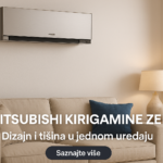mitsubishi kirigamine zen klima uređaj u srebrnoj boji montiran na zidu dnevnog boravka