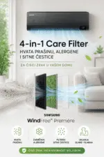 4-in-1 Care Filter u Samsung WindFree Premiere klima uređaju filtrira prašinu, alergene i sitne čestice za čišći zrak u domu
